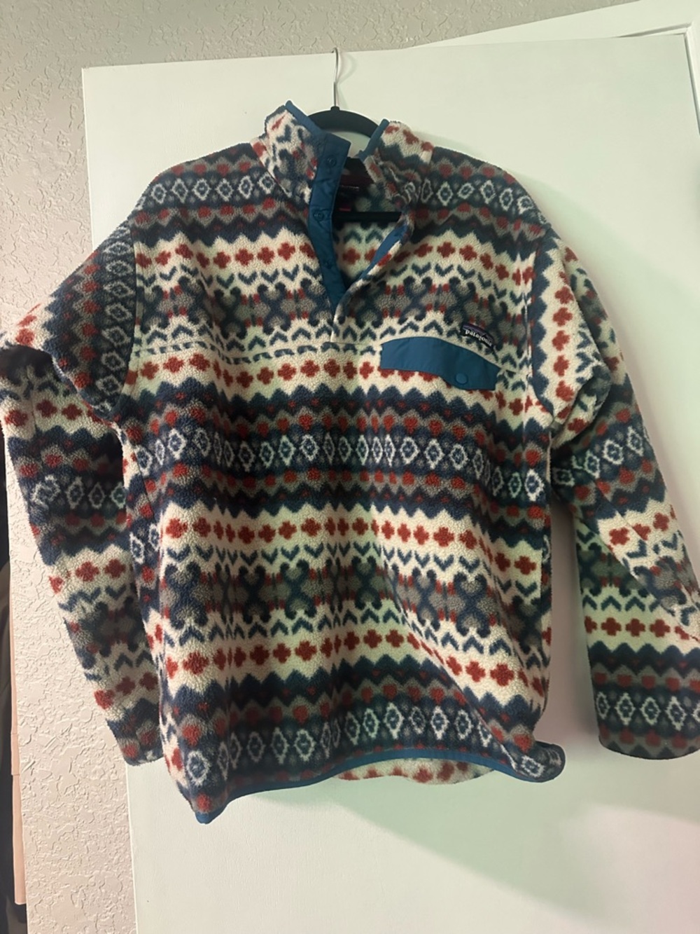 Patagonia Patterned Snap-T Fleece Pullover - Cream Multi